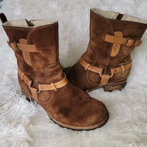 UGG Australia Brown Endell Harness Buckle Boot 9